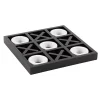 Matte Black and White Wooden Tic Tac Toe Board