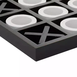 Matte Black and White Wooden Tic Tac Toe Board
