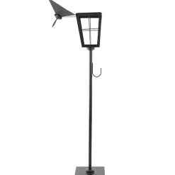 Matte Black Lantern Post with Wreath Holder