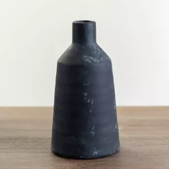 Matte Black Modern Vase, 9 in.