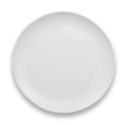 Matte White Melamine Coupe Dinner Plates, Set of 6