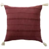 Merlot Striped Organic Cotton Throw Pillow