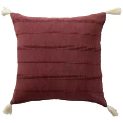 Merlot Striped Organic Cotton Throw Pillow