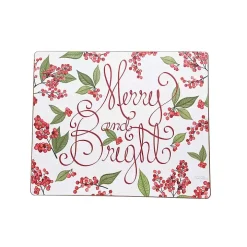 Merry & Bright Hardboard Placemats, Set of 6