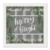 Merry & Bright Plaid White Framed Wall Plaque