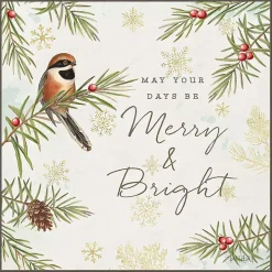 Merry and Bright Framed Canvas Wall Plaque