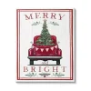 Merry and Bright Truck Canvas Wall Plaque