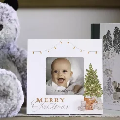 Merry Christmas Cottage Tree Picture Frame, 4x4