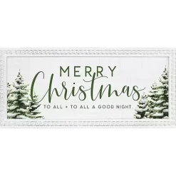Merry Christmas Evergreen Beaded Frame Wall Plaque