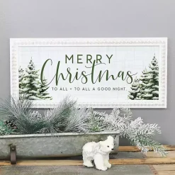 Merry Christmas Evergreen Beaded Frame Wall Plaque