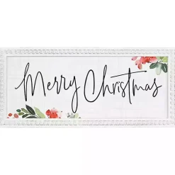 Merry Christmas Holly Beaded Frame Wall Plaque