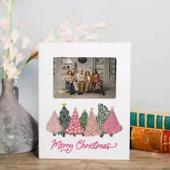 Merry Christmas Pink Trees Picture Frame, 4x6