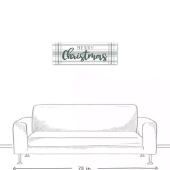 Merry Christmas Plaid Canvas Wall Plaque