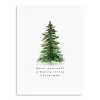 Merry Christmas Watercolor Tree Canvas Print