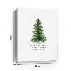 Merry Christmas Watercolor Tree Canvas Print