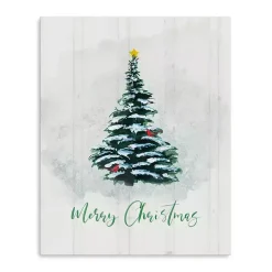 Merry Christmas Winter Pine Canvas Print