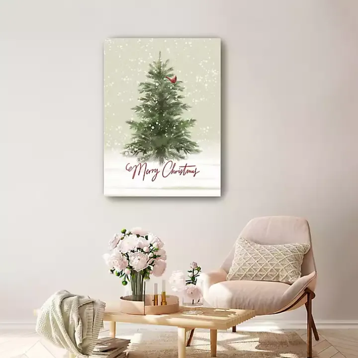 Merry Christmas Woodland Canvas Print, 24x32 in.