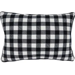 Merry Gingham Felt Lumbar Pillow