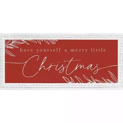 Merry Little Christmas Beaded Frame Wall Plaque