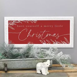 Merry Little Christmas Beaded Frame Wall Plaque