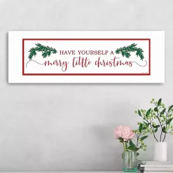 Merry Little Christmas Pine Canvas Print