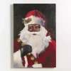 Merry Santa with Bells Canvas Art Print