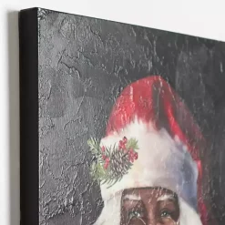 Merry Santa with Bells Canvas Art Print