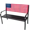 Metal American Flag Bench