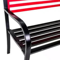 Metal American Flag Bench
