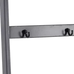 Metal and Fir Wood Leaning Ladder with Hooks