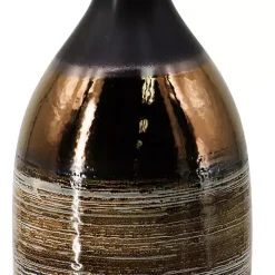 Metallic Bronze Bottle Neck Vase, 19 in.