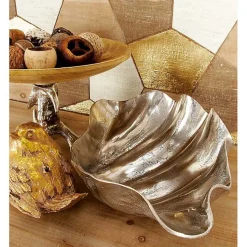 Metallic Silver Shell Bowl