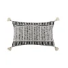 Milly Black and White Tassel Lumbar Pillow