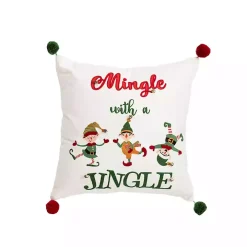 Mingle With A Jingle Christmas Throw Pillow