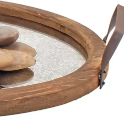 Mirrored Wood Oval Tray
