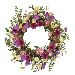 Mixed Floral and Easter Egg Wreath