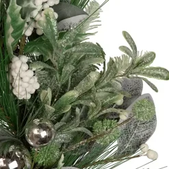 Mixed Foliage and White Berry Wreath