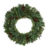 Mixed Pine Clear LED Wreath, 20 in.