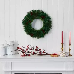 Mixed Pine Clear LED Wreath, 20 in.