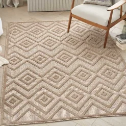 Mocha Diamond Outdoor Area Rug, 6x9
