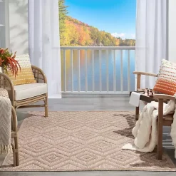 Mocha Diamond Outdoor Area Rug, 6x9