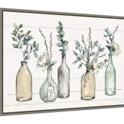 Modern Farmhouse Floral Framed Canvas Art Print