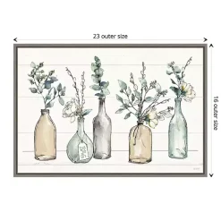 Modern Farmhouse Floral Framed Canvas Art Print