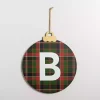 Monogram B Plaid Ornament Wall Plaque