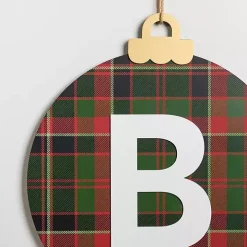 Monogram B Plaid Ornament Wall Plaque