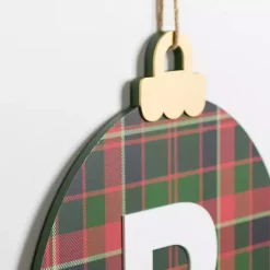 Monogram B Plaid Ornament Wall Plaque