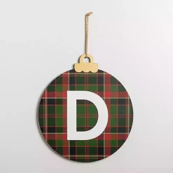 Monogram D Plaid Ornament Wall Plaque