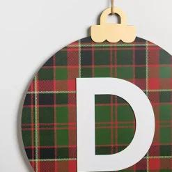 Monogram D Plaid Ornament Wall Plaque