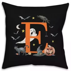 Monogram E Halloween Indoor/Outdoor Pillow