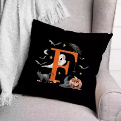 Monogram F Halloween Indoor/Outdoor Pillow